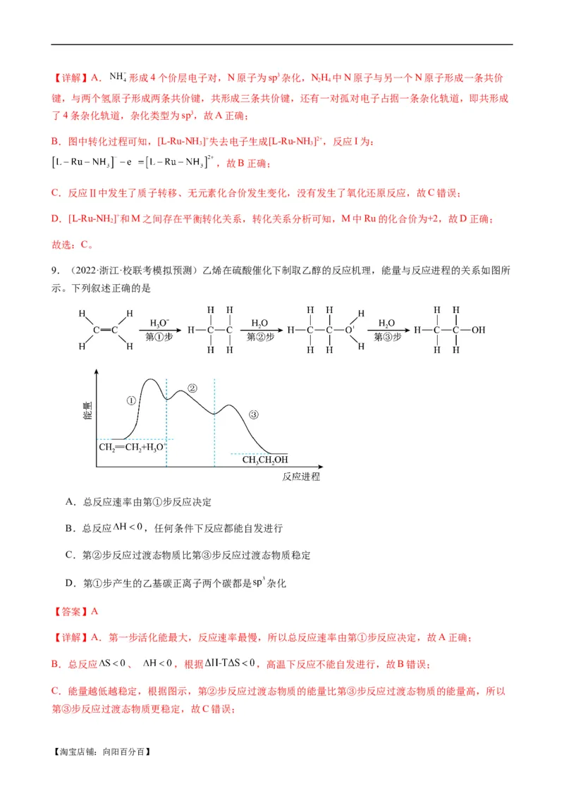 热点06化学反应机理（反应历程）图像分析-2024年高考化学热点&middot;重点&middot;难点专练（新高考专用）（解析版）_05高考化学_新高考复习资料_2024年新高考资料_❤专项复习资料