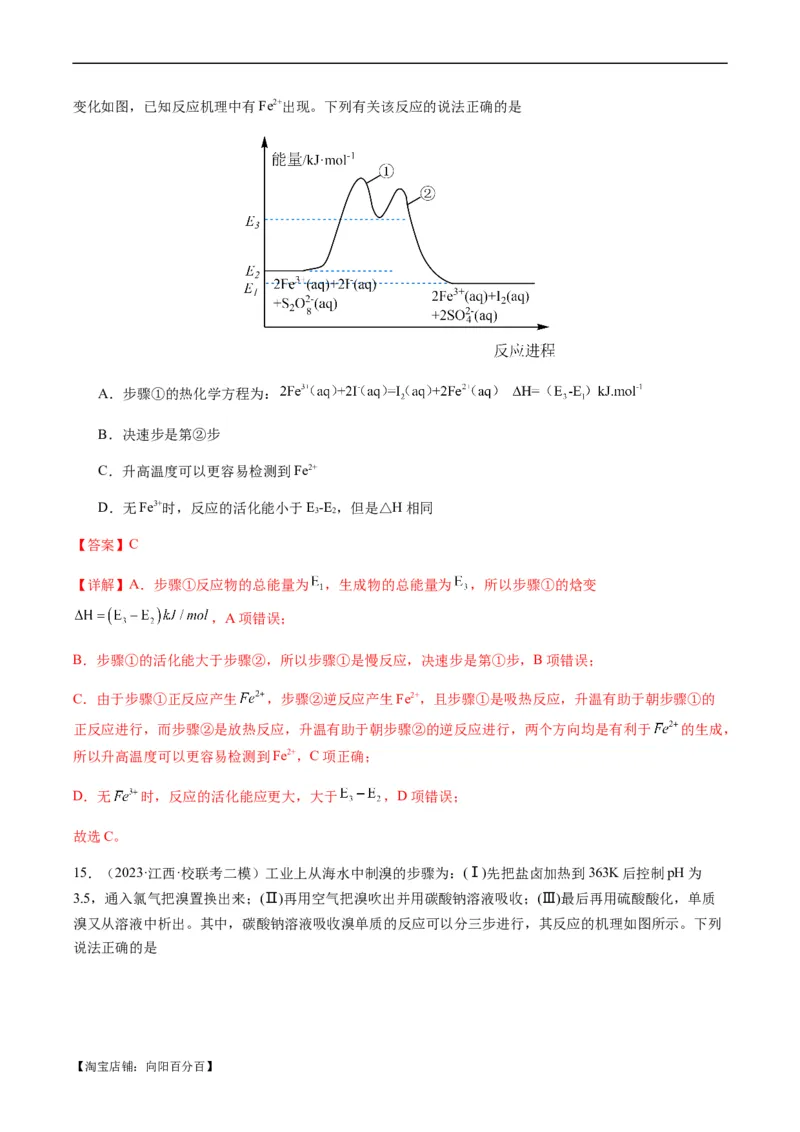 热点06化学反应机理（反应历程）图像分析-2024年高考化学热点&middot;重点&middot;难点专练（新高考专用）（解析版）_05高考化学_新高考复习资料_2024年新高考资料_❤专项复习资料