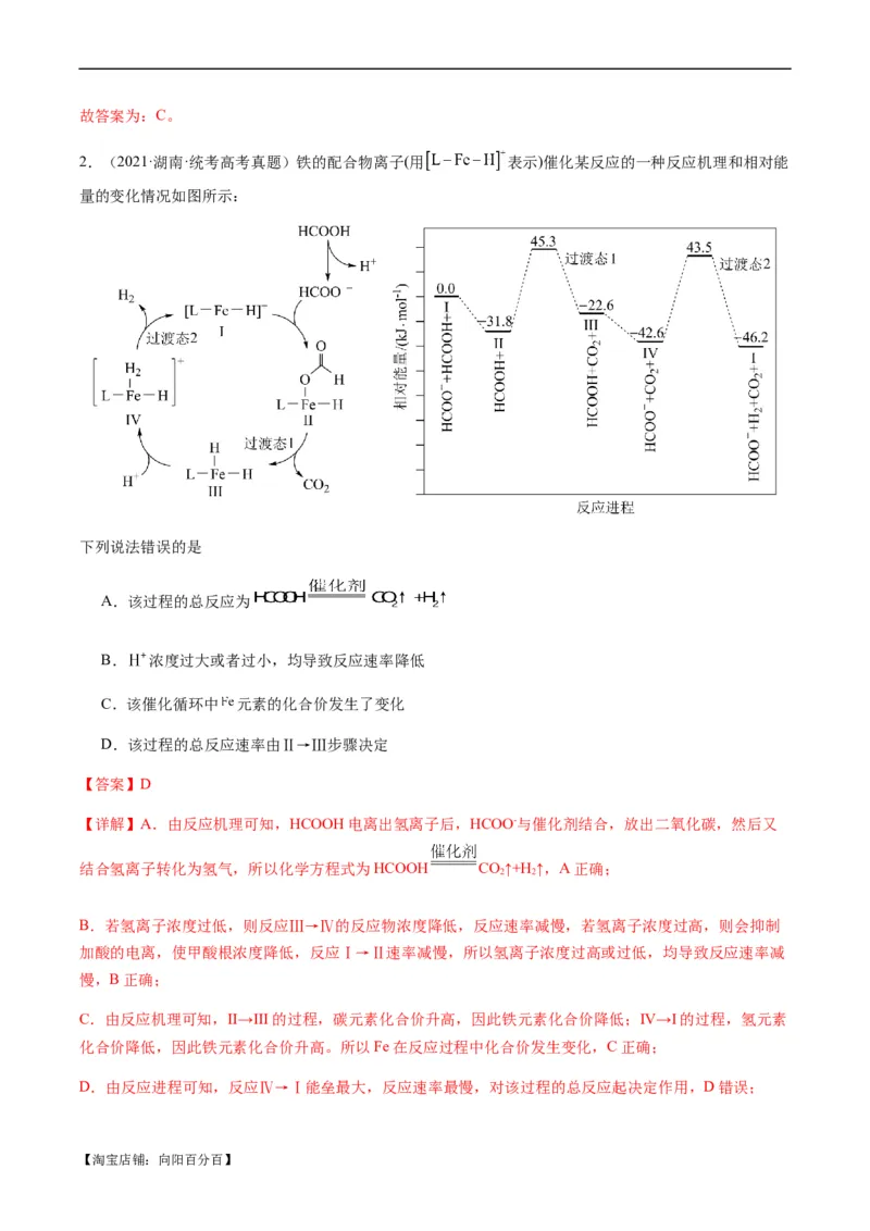热点06化学反应机理（反应历程）图像分析-2024年高考化学热点&middot;重点&middot;难点专练（新高考专用）（解析版）_05高考化学_新高考复习资料_2024年新高考资料_❤专项复习资料