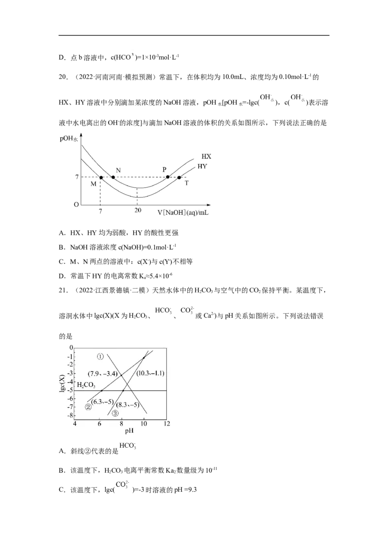 易错点23弱电解质的电离平衡-备战2023年高考化学考试易错题（原卷版）_05高考化学_通用版（老高考）复习资料_2023年复习资料_专项复习_备战2023年高考化学考试易错题（全国通用）