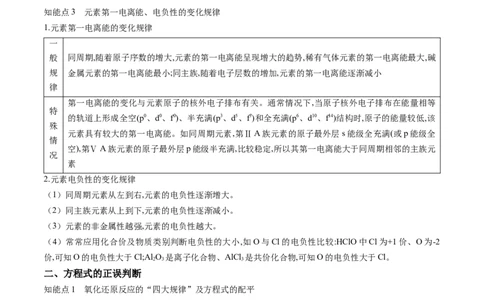 押广东卷第12-13题&nbsp;元素周期表与周期律&nbsp;方程式的正误判断（原卷版）_05高考化学_2024年新高考资料_5.2024三轮冲刺_备战2024年高考化学临考题号押题（广东卷）323301515
