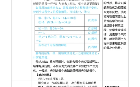 第2课时用加减消元法解稍复杂的二元一次方程组_初中数学人教版_7下-初中数学人教版_7下-初中数学人教版（2025春季新版）持续更新_03教案齐全_第十章二元一次方程组