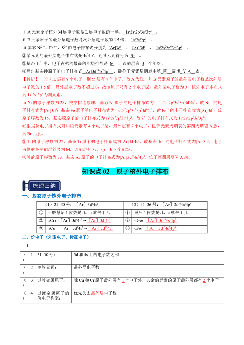 知识清单14原子结构与性质（解析版）_05高考化学_2025年新高考资料_一轮复习_上好课2025年高考化学一轮复习知识清单3246985
