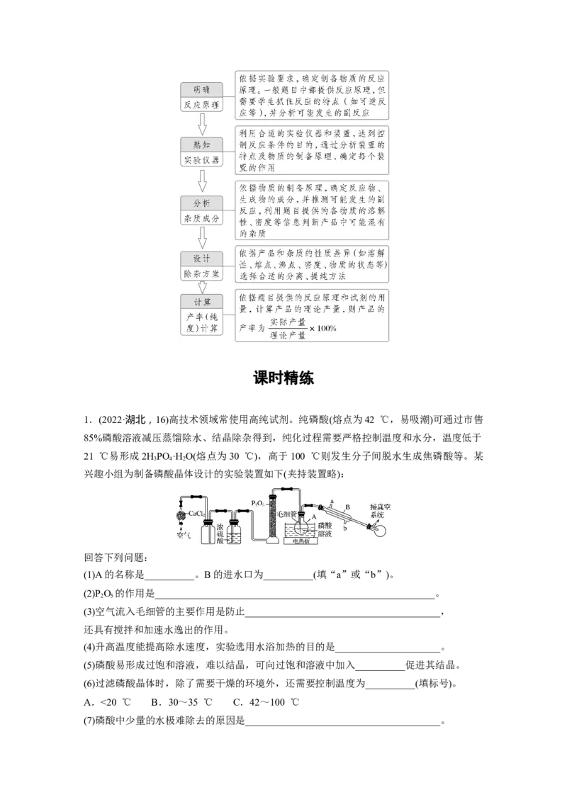 大单元六　第十六章　第72讲　以物质制备为主的综合实验_05高考化学_2025年新高考资料_一轮复习_2025大一轮复习讲义+课件（完结）_2025大一轮复习讲义化学教师用书Word版文档全书