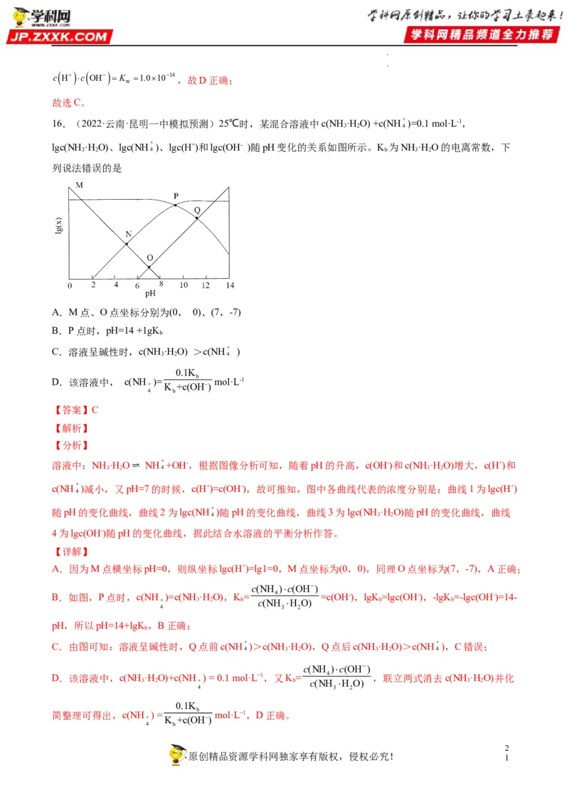热点07水溶液中的新型曲线分析（解析版）_05高考化学_新高考复习资料_2023年新高考资料_专项复习_2023年高考化学热点&middot;重点&middot;难点专练（新高考专用）_214