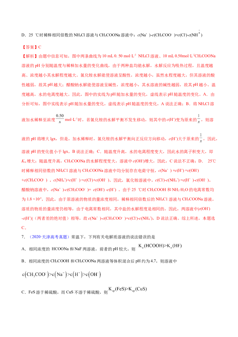 专题十五盐类的水解（专讲）-冲刺2023年高考化学二轮复习核心考点逐项突破（解析版）_05高考化学_新高考复习资料_2023年新高考资料_二轮复习