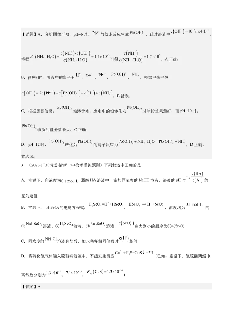 专题十五盐类的水解（专讲）-冲刺2023年高考化学二轮复习核心考点逐项突破（解析版）_05高考化学_新高考复习资料_2023年新高考资料_二轮复习