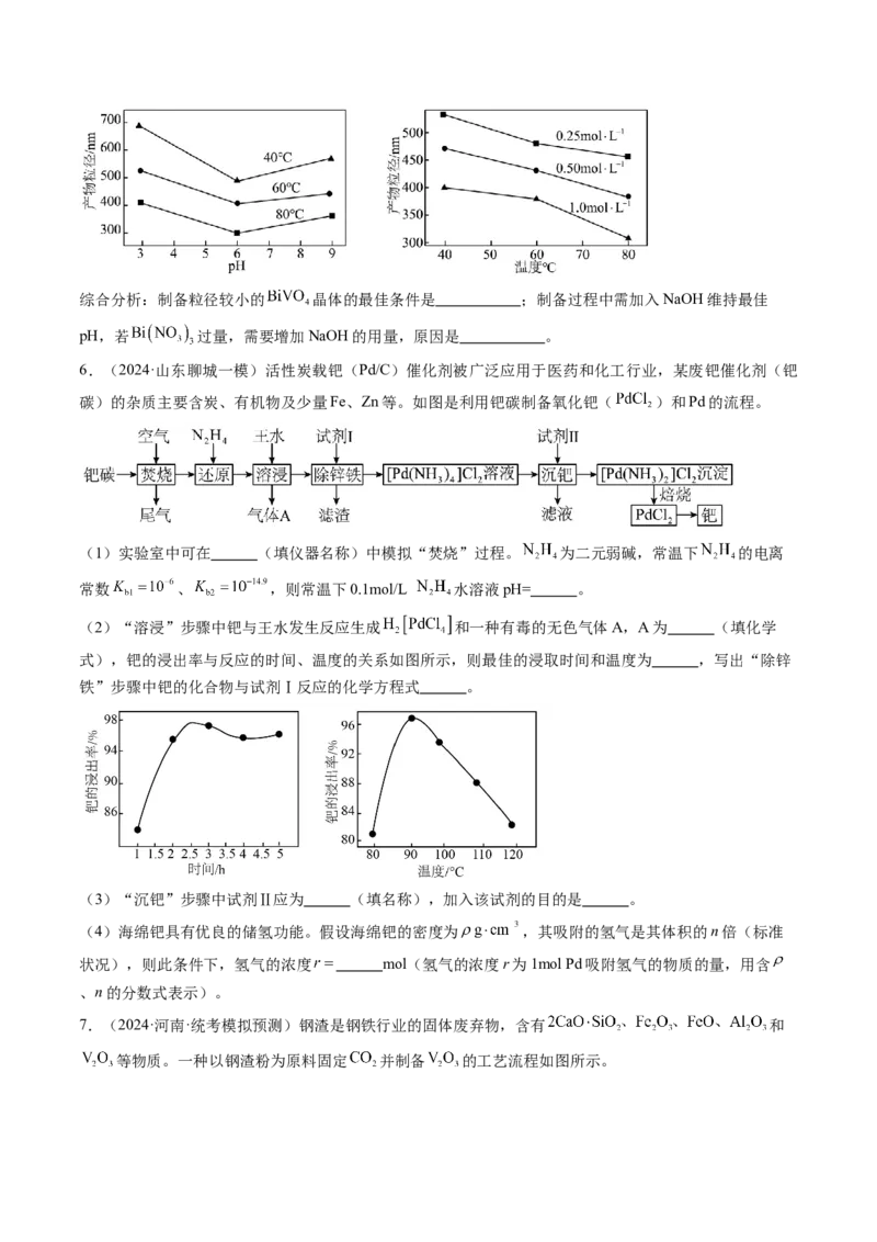 押新高考卷第15题工艺流程综合题（原卷版）_05高考化学_2024年新高考资料_5.2024三轮冲刺_备战2024年高考化学临考题号押题（新高考通用）323031313
