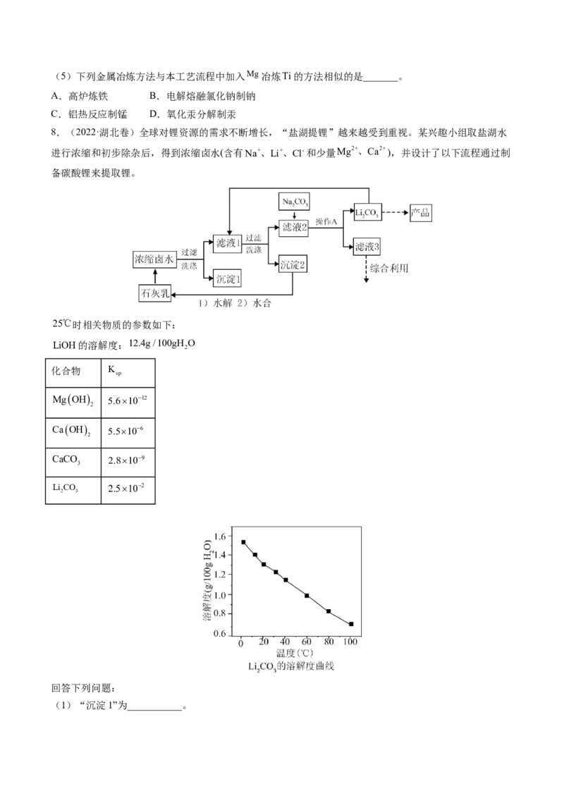 押新高考卷第15题工艺流程综合题（原卷版）_05高考化学_2024年新高考资料_5.2024三轮冲刺_备战2024年高考化学临考题号押题（新高考通用）323031313