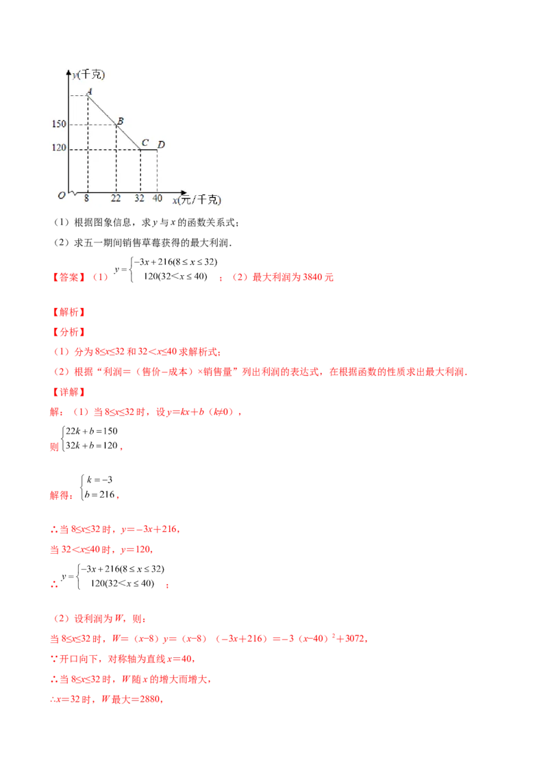 第二十二章二次函数单元培优训练（解析版）-2022-2023学年八年级数学上册章节同步实验班培优题型变式训练（人教版）_初中数学人教版_9上-初中数学人教版_07专项讲练