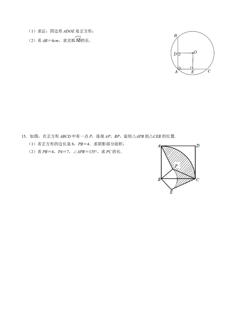 第07讲正多边形与圆、扇形的弧长与面积（学生版）_初中数学_九年级数学上册（人教版）_同步讲义-U18_2024版