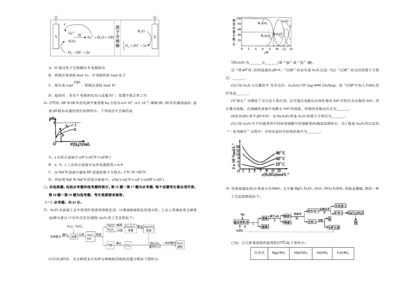 原创（新高考）2021届高考考前冲刺卷化学（六）学生版_05高考化学_新高考复习资料_2021新高考资料_2021届高考考前冲刺卷（新高考）5.31更新