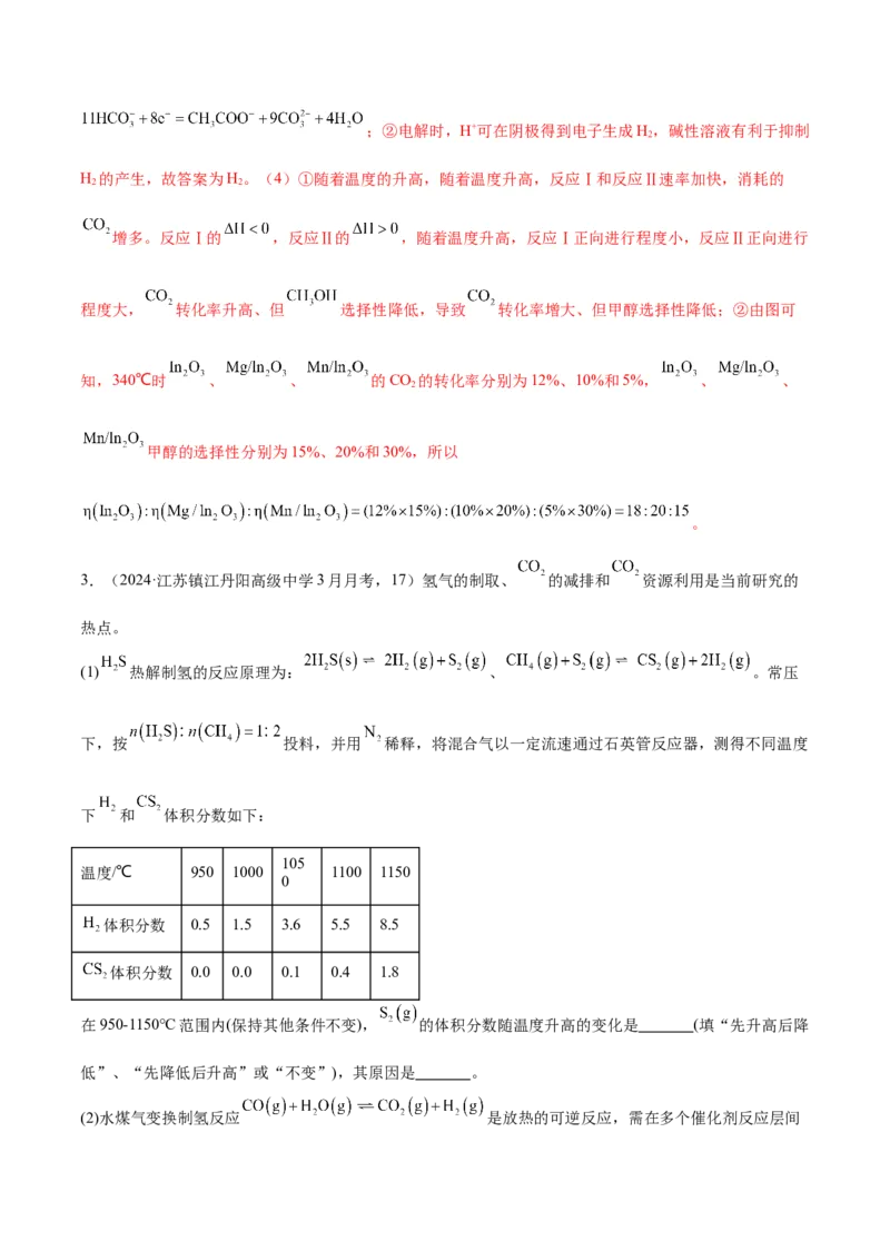 押江苏卷第17题化学反应原理综合（解析版）_05高考化学_2024年新高考资料_5.2024三轮冲刺_备战2024年高考化学临考题号押题（江苏专用）322863014
