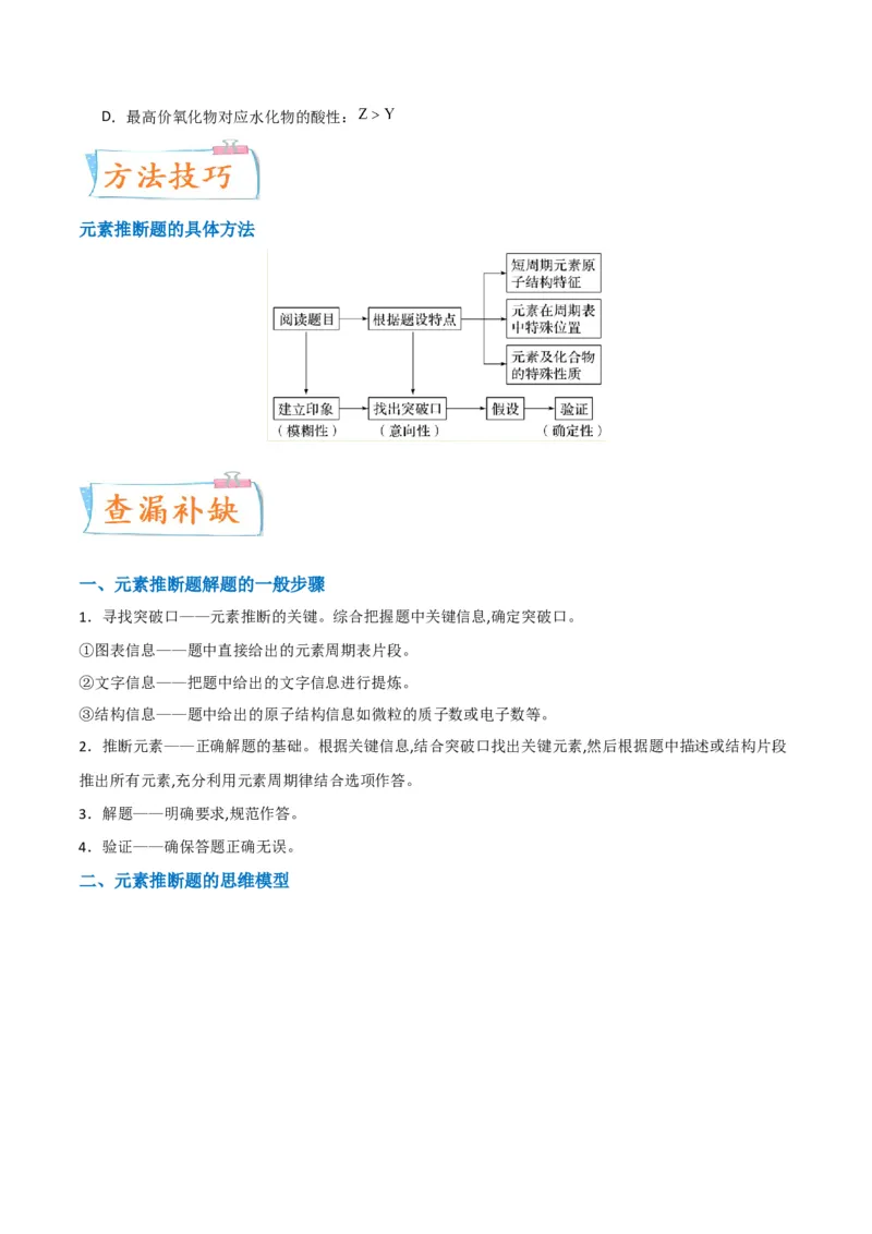 升级版微专题31元素推断的破解（原卷版）(全国版)_05高考化学_新高考复习资料_2024年新高考资料_一轮复习资料_备战2024年高考化学一轮复习考点微专题