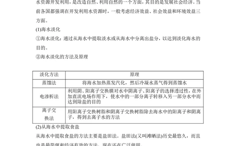 核心素养提升9水资源的开发、利用及保护_05高考化学_新高考复习资料_2022年新高考资料_2022年一轮复习各版本_1.高考化学2022年一轮复习通用版_配套习题库
