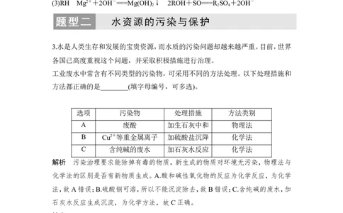核心素养提升9水资源的开发、利用及保护_05高考化学_新高考复习资料_2022年新高考资料_2022年一轮复习各版本_1.高考化学2022年一轮复习通用版_配套习题库
