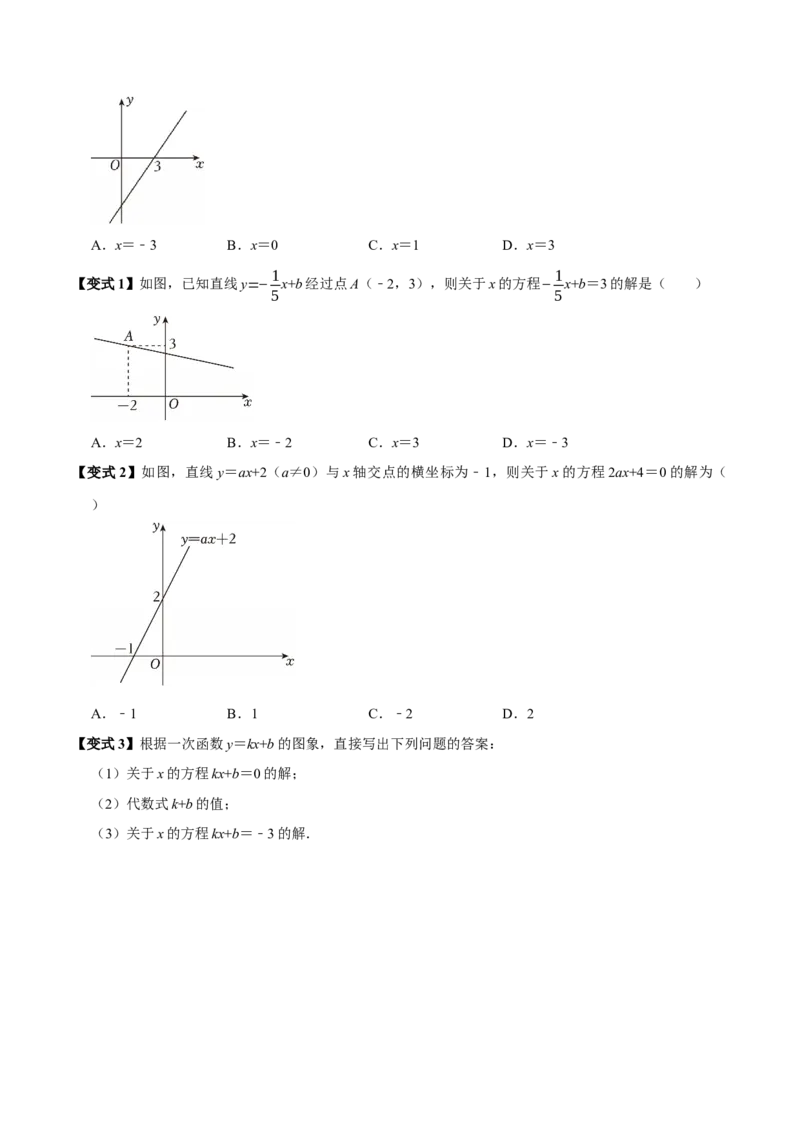 第14讲一次函数与方程、不等式（7个必考点）（必考点分类集训）（人教版）（学生版）_初中数学_八年级数学下册（人教版）_考点分类必刷题-U181