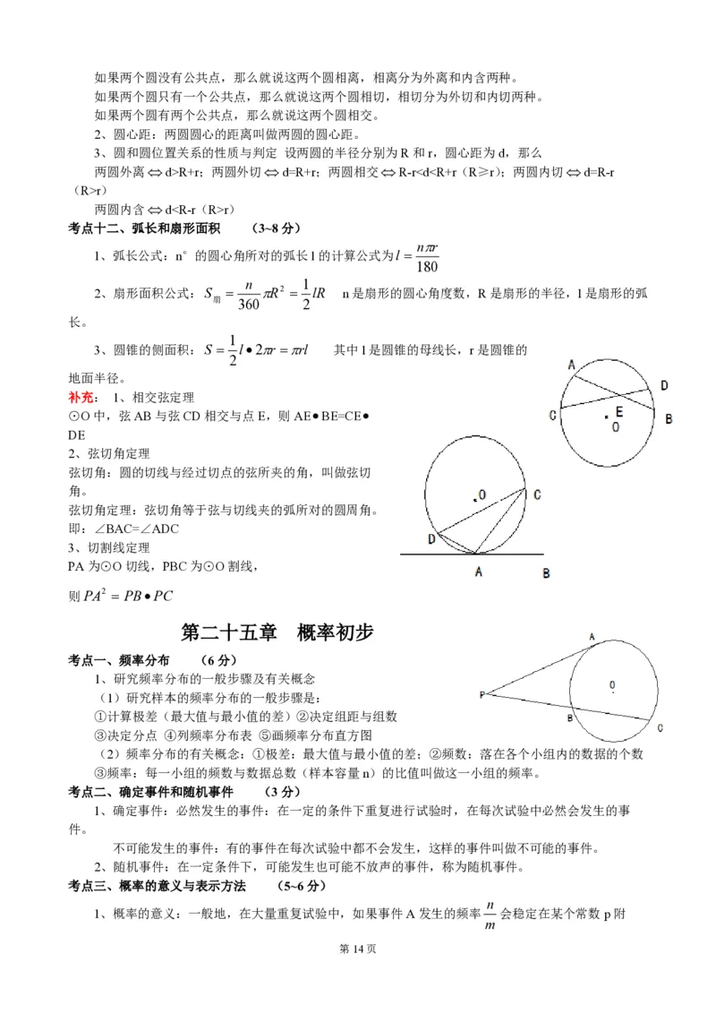 初中数学人教版789年级超全知识点归纳总结（PDF版）_初中数学人教版_9下-初中数学人教版_08知识点
