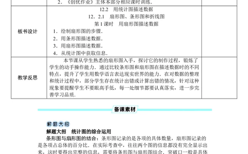 第1课时用扇形图描述数据_初中数学人教版_7下-初中数学人教版_7下-初中数学人教版（2025春季新版）持续更新_03教案齐全_第十二章数据的收集、整理与描述_12.2用统计图描述数据