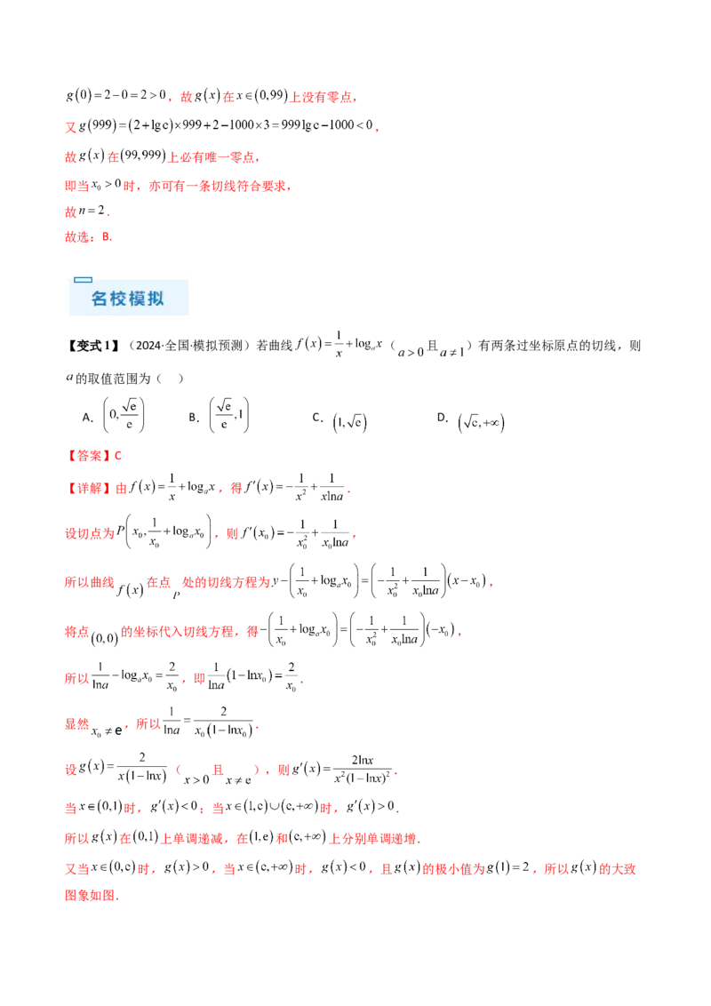 通关秘籍10导数（易错点+九大题型）（解析版）-备战2024年高考数学抢分秘籍（新高考专用）_2.2025数学总复习_2024年新高考资料_5.2024三轮冲刺
