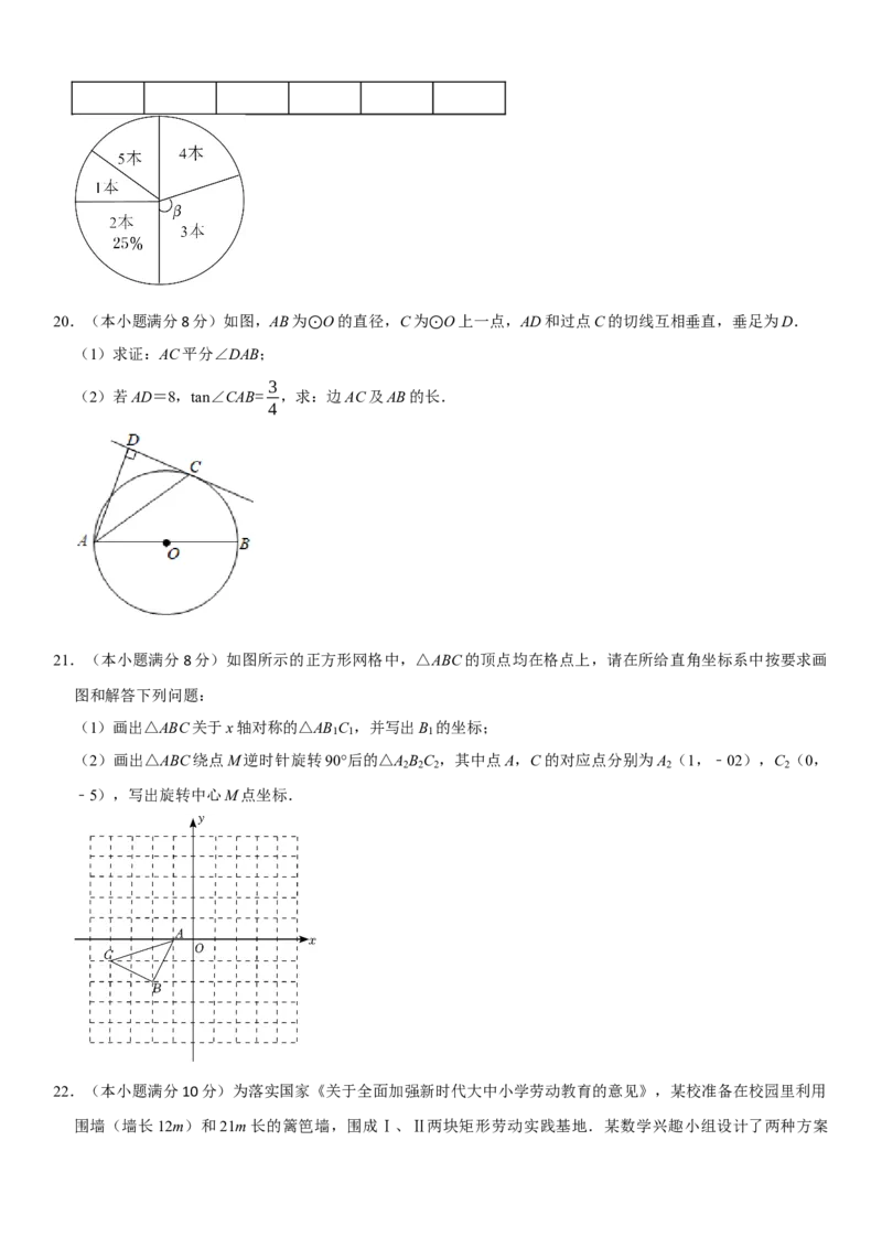 黄金卷01-赢在中考&middot;黄金8卷备战2023年中考数学全真模拟卷（湖北武汉专用）（原卷版）_初中数学人教版_9下-初中数学人教版_10中考模拟卷