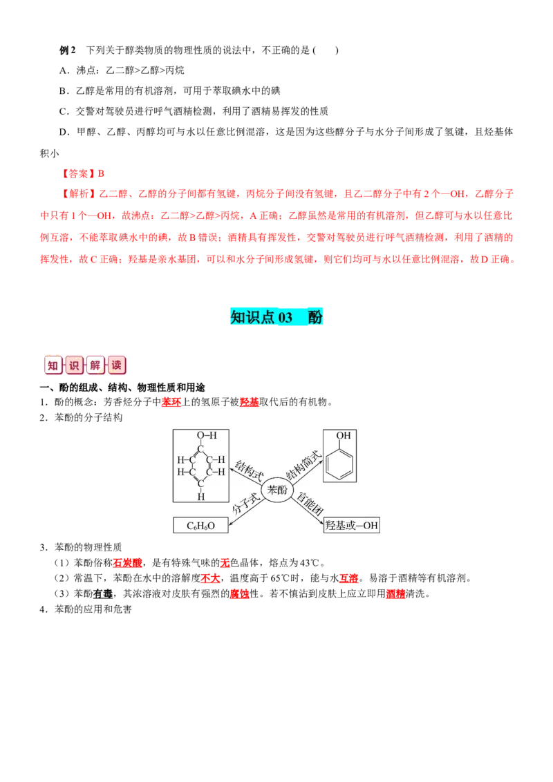 知识清单28++烃的衍生物-口袋书2024年高考化学一轮复习知识清单_05高考化学_2024年新高考资料_1.2024一轮复习_2024年高考化学一轮复习知识清单