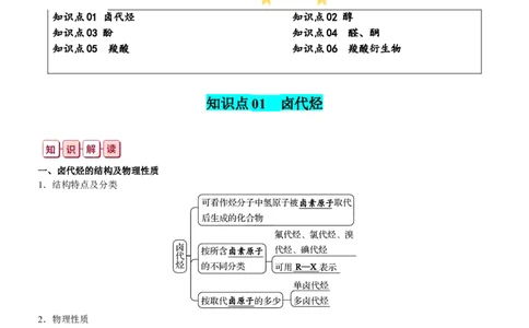 知识清单28++烃的衍生物-口袋书2024年高考化学一轮复习知识清单_05高考化学_2024年新高考资料_1.2024一轮复习_2024年高考化学一轮复习知识清单