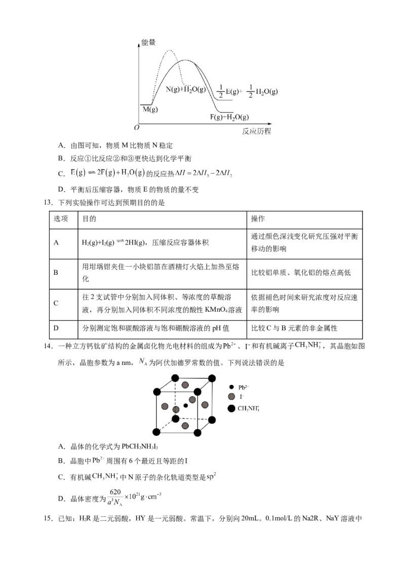 临考押题卷01（黑吉辽通用）（原卷板）_05高考化学_2024年新高考资料_5.2024三轮冲刺_备战2024年高考化学临考题号押题（辽宁、黑龙江、吉林专用）323497313