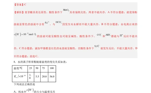 专题八能力提升检测卷-2024年高考化学大一轮复习精讲精练+专题讲座（解析版）_05高考化学_2024年新高考资料_1.2024一轮复习_2024年高考化学大一轮复习精讲精练+专题讲座