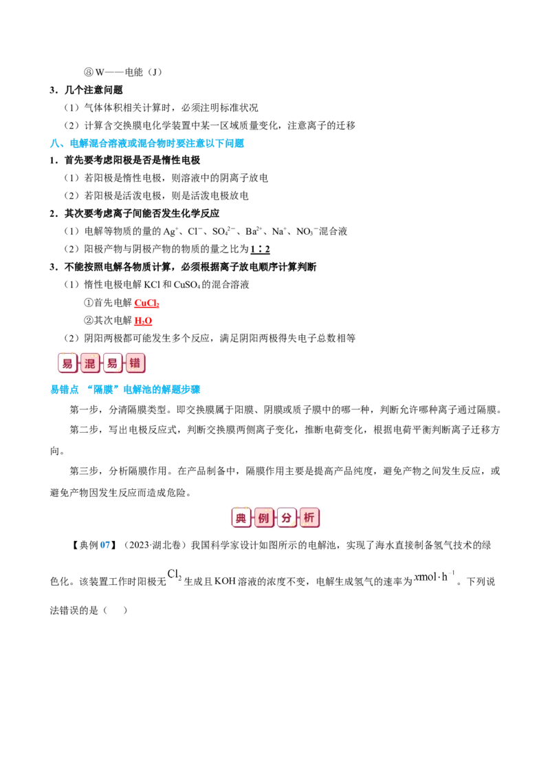 知识清单20+电解池++金属的腐蚀与防护-口袋书2024年高考化学一轮复习知识清单_05高考化学_2024年新高考资料_1.2024一轮复习_2024年高考化学一轮复习知识清单