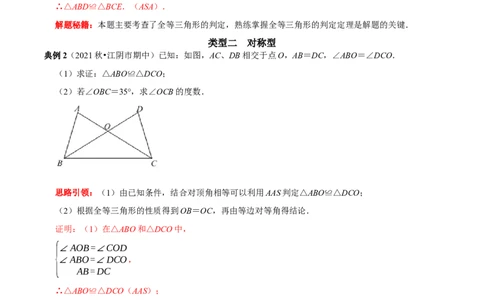 第06讲全等三角形的基本类型（解析版）-2022-2023学年八年级数学上册常考点（数学思想+解题技巧+专项突破+精准提升）_初中数学人教版_8上-初中数学人教版_旧版_07专项讲练