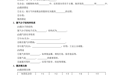 知识清单11氮及其重要化合物-上好课2025年高考化学一轮复习知识清单（新高考专用）（原卷版）_05高考化学_2025年新高考资料_一轮复习