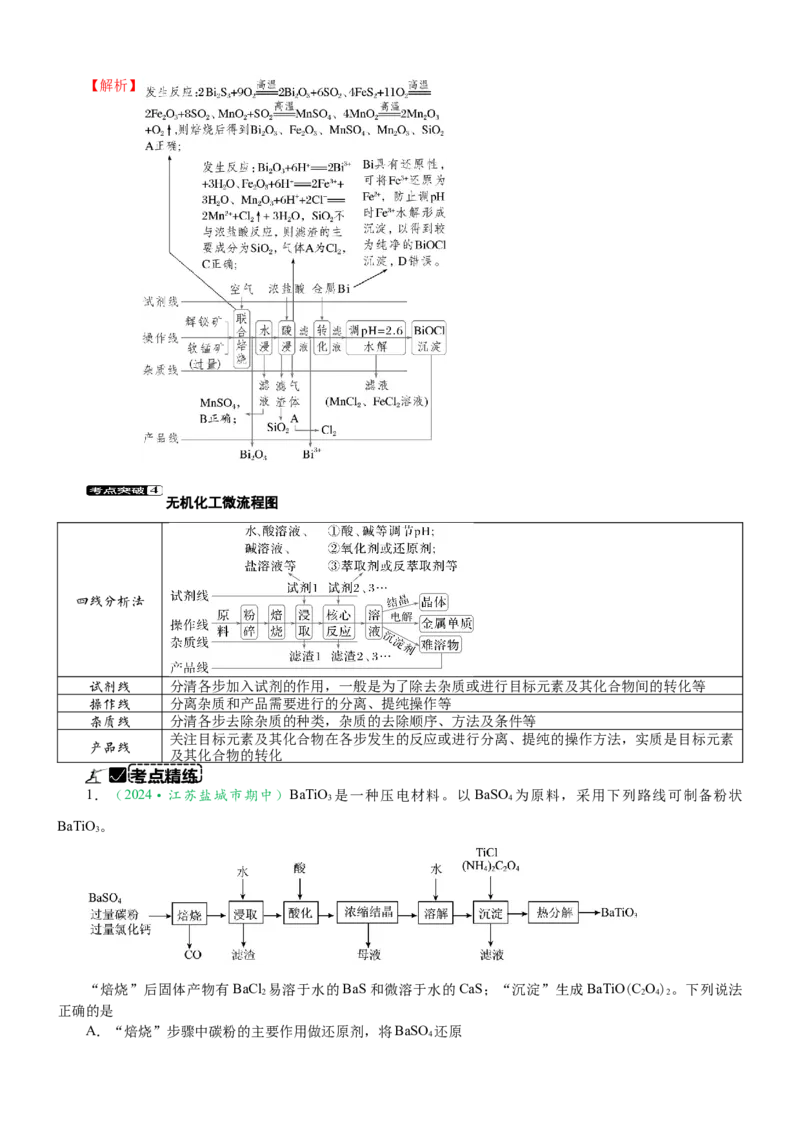 微专题突破5无机物的性质、转化与应用（学案）（教师版）_05高考化学_2025年新高考资料_二轮复习_01高考语文等多个文件_2025年高考化学二轮复习重点微专题突破学案（新高考专用）