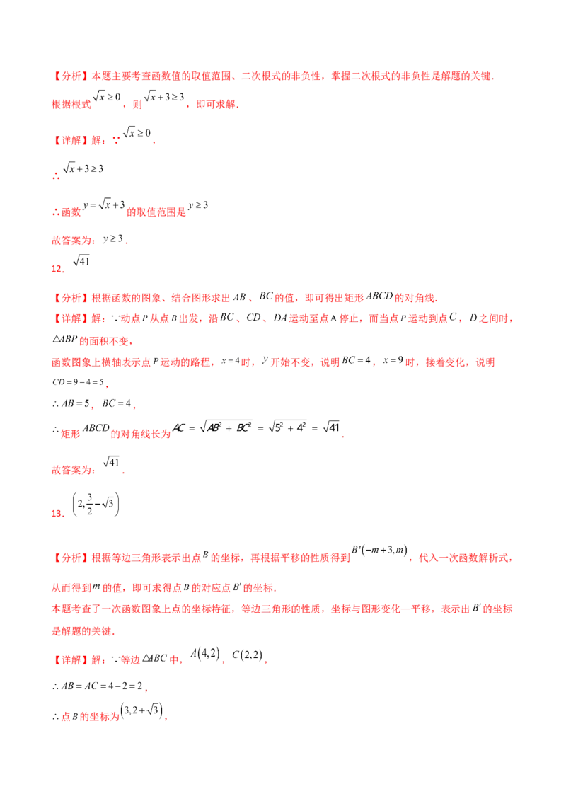 第19章一次函数（单元测试&middot;基础卷）-（人教版）_初中数学_八年级数学下册（人教版）_专题突破练习-V4