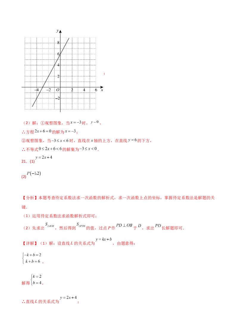 第19章一次函数（单元测试&middot;基础卷）-（人教版）_初中数学_八年级数学下册（人教版）_专题突破练习-V4