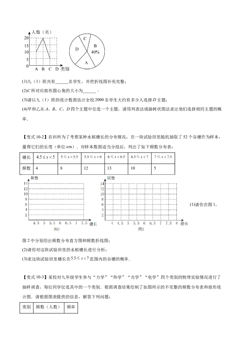热点专题05概率初步（10个热点）（原卷版）_初中数学人教版_9下-初中数学人教版_07专项讲练_2023-2024学年九年级数学全册重难热点提升精讲与过关测试（人教版）