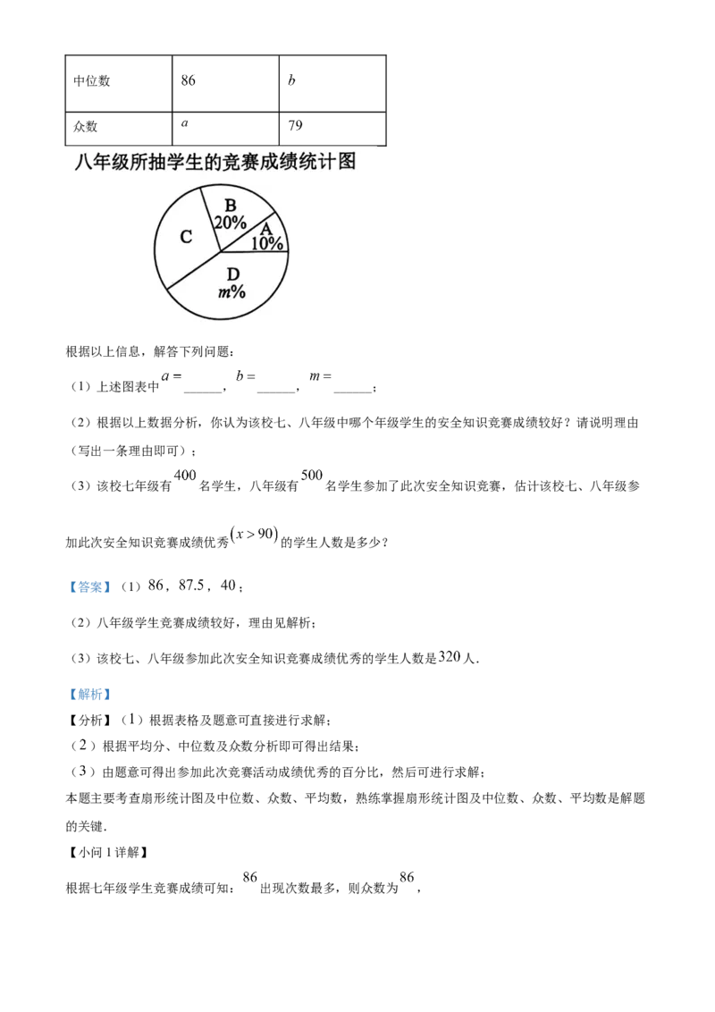 精品解析：2024年重庆市中考真题（A卷）数学试题（解析版）_new_初中数学人教版_9下-初中数学人教版_09中考真题_2024中考数学真题