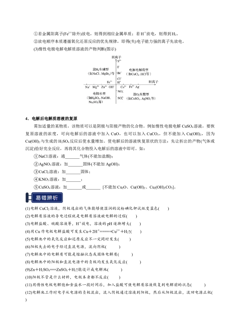 知识清单19电解池金属的腐蚀与防护-上好课2025年高考化学一轮复习知识清单（新高考专用）（原卷版）_05高考化学_2025年新高考资料_一轮复习
