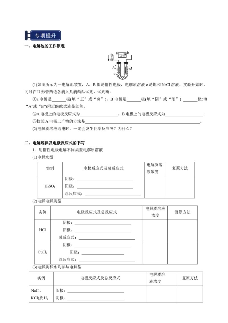知识清单19电解池金属的腐蚀与防护-上好课2025年高考化学一轮复习知识清单（新高考专用）（原卷版）_05高考化学_2025年新高考资料_一轮复习
