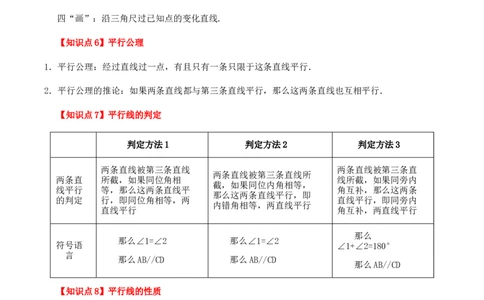 第七章相交线与平行线（单元复习10个知识点+16类题型突破）（原卷版）_初中数学人教版_7下-初中数学人教版_7下-初中数学人教版（2025春季新版）持续更新_05习题试卷_单元知识点+测试