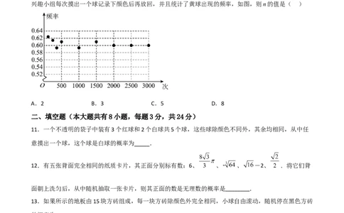 单元测试第二十五章概率初步（综合能力拔高卷）（原卷版）_初中数学人教版_9上-初中数学人教版_06习题试卷_2单元测试_单元测试（第3套）