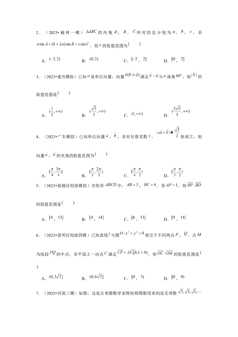 重难点突破01平面向量中最值、范围问题（原卷版）_2.2025数学总复习_2024年新高考资料_3.2024专项复习_更新中2024年新高考数学一轮复习之题型归纳与重难专题突破提升（新高考专用）