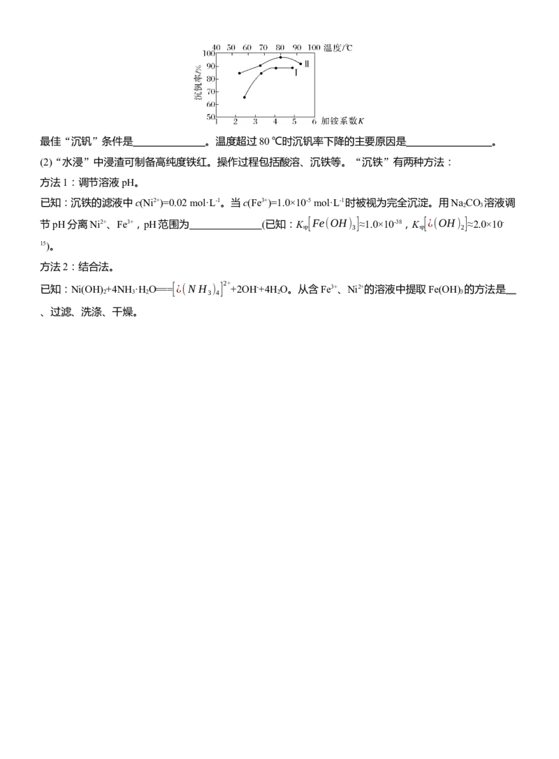 专题六　主观题突破2　化工生产中物质转化条件的控制淘宝店：红太阳资料库_05高考化学_2025年新高考资料_二轮复习_2025年高考化学大二轮_2025化学二轮复习_题型突破练+考前特训
