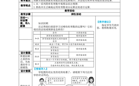 素养目标2.3.1.2有理数的混合运算教案（表格式）2024-2025学年人教版数学上册_初中数学人教版_7上-初中数学人教版_7上-初中数学人教版（新版）_04教案