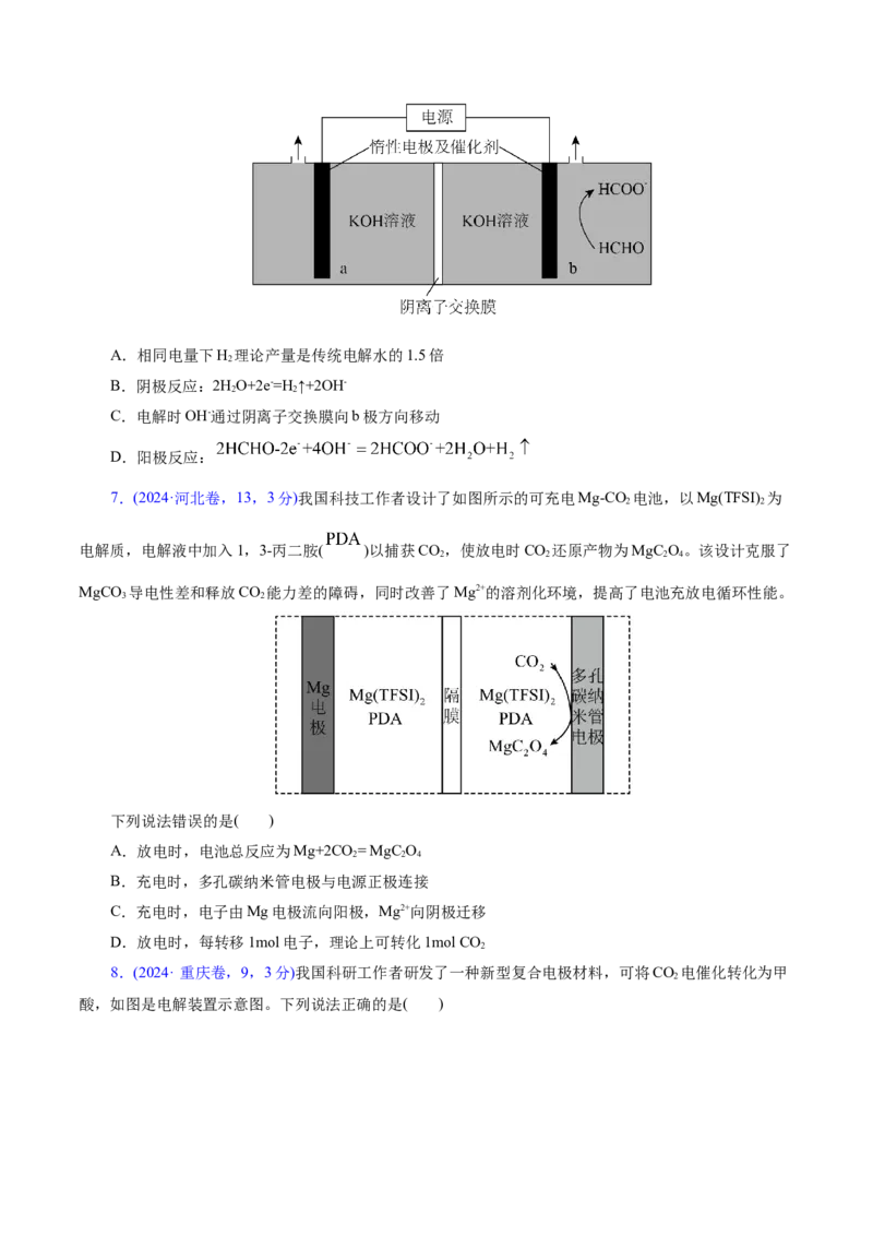 热点专项电化学中离子交换膜的应用（原卷版）_05高考化学_2025年新高考资料_二轮复习_上好课2025年高考化学二轮复习讲练测（新高考通用）3379109_主题三化学反应原理