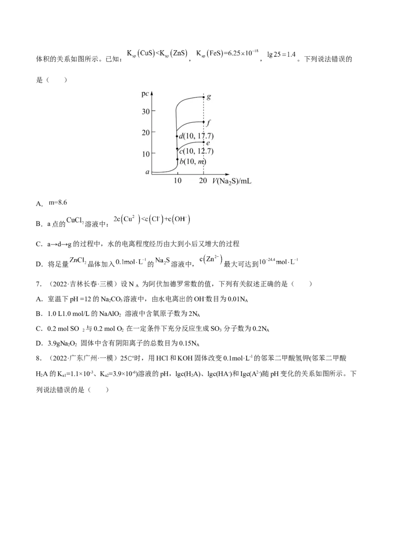 专题八水溶液中的离子平衡（原卷版）_05高考化学_新高考复习资料_2023年新高考资料_二轮复习_题型分类归纳2023年高考化学二轮复习讲与练