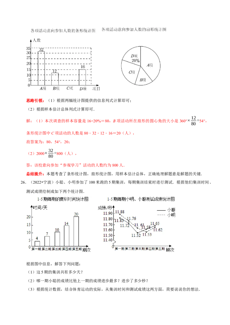 第十章数据的收集、整理与描述考点整合与数学思想渗透及2022中考真题链接（解析版）_初中数学人教版_7下-初中数学人教版_7下-初中数学人教版（旧版）赠送_07专项讲练