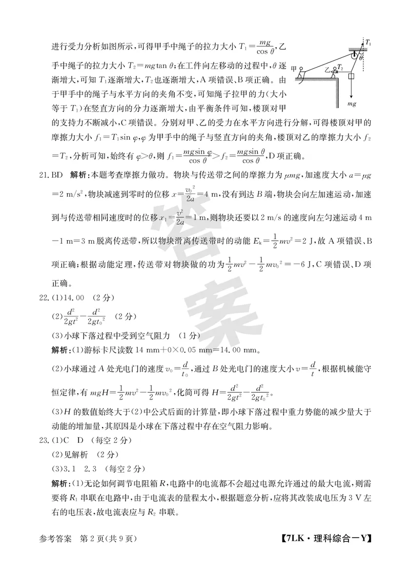 全国名校大联考7LK-Y理综试题_05高考化学_高考模拟题_新高考