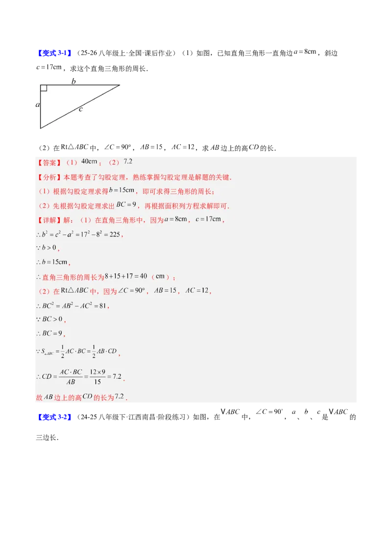 第二十章勾股定理（必备知识+10题型+分层检测）（复习讲义）（解析版）_初中数学人教版_八年级数学下册_保存转存之后查看(1)_2026春季新版-持续更新中_第二套-知_06试题_单元复习