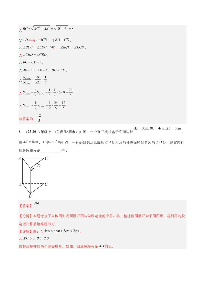 第二十章勾股定理（必备知识+10题型+分层检测）（复习讲义）（解析版）_初中数学人教版_八年级数学下册_保存转存之后查看(1)_2026春季新版-持续更新中_第二套-知_06试题_单元复习